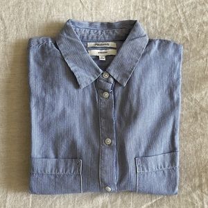 Madewell boyfriend fit pinstripe button down S
